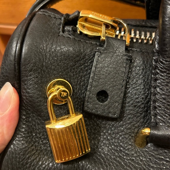 Tom Ford Black Pebbled Leather Frea Freya Satchel Handbag - Picture 11 of 13